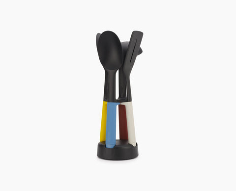 Elevate™ Slim 4-piece Multicolour Utensil Set with Storage Stand