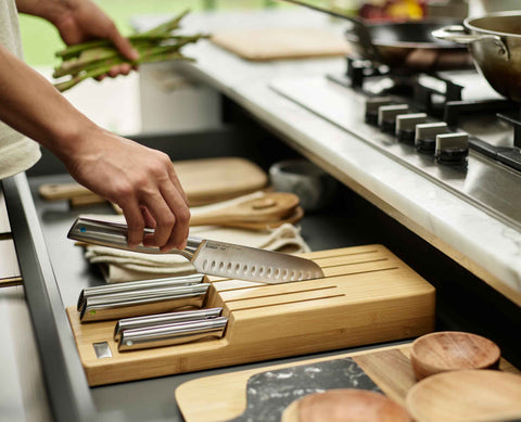 Elevate™ Steel Knife Set with In-drawer Bamboo Storage Tray
