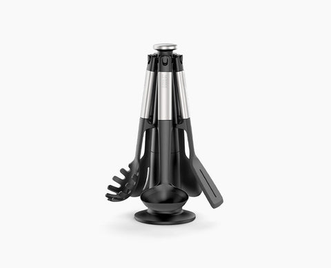 Elevate™ Stainless-steel Silicone 5-piece Utensils Carousel Set