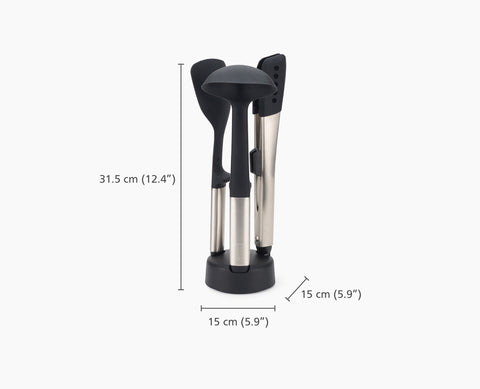 Elevate™ Fusion 3-piece Stainless-steel Utensil Set with Compact Stand