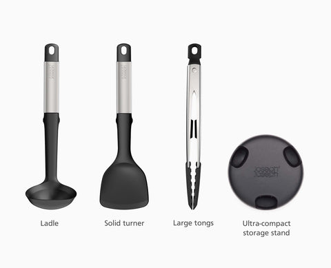 Elevate™ Fusion 3-piece Stainless-steel Utensil Set with Compact Stand