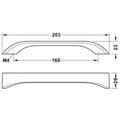 Furniture Handle H1965 Finish: Stainless Steel ColouredBlack Matt Hole centres: 160 mm Dimensions: 203 x 23 mm Note: Please order screws separately:022.35.225: 22mm Screws for use with all Häfele handles where panel thickness is 16 - 18mm022.35.387: 38mm