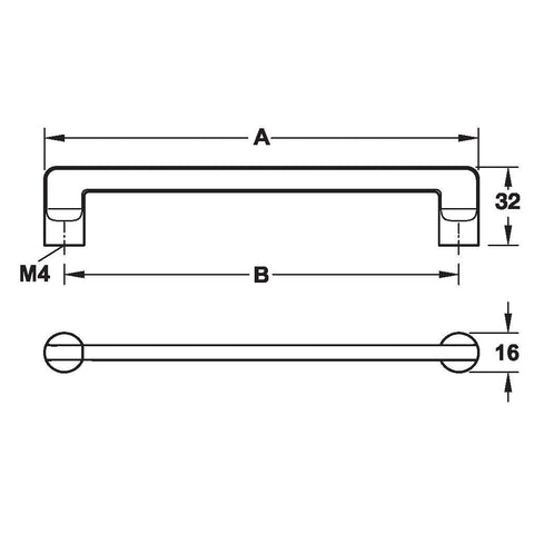 Häfele Furniture Handle in polished chrome