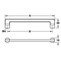 Furniture Handle H1565 Finish: Chrome plated polishedOil rubbed bronzeNickel plated black brushed Hole centres: 128 mm160 mm Dimensions: 144 x 32 mm176 x 32 mm Note: Please order screws separately:022.35.225: 22mm Screws for use with all Häfele handles wh
