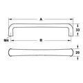 Furniture Handle H1525 Material: Zinc-alloy Finish: Chrome plated polished Hole centres: 160 mm Dimension: 172 x 33 mm332 x 33 mm Note: Please order screws separately:022.35.225: 22mm Screws for use with all Häfele handles where panel thickness is 16 - 18