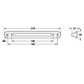 Furniture Handle H1520 Finish: Titanium colouredLead colouredWhite mattCopper plated antique Hole centres: 160/192 mm Dimensions: 218 x 21 mm Note: Please order screws separately:022.35.225: 22mm Screws for use with all Häfele handles where panel thicknes