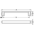 Furniture Handle H1390 Finish: Chrome plated polishedNickel plated brushed Hole centres: 128 mm192 mm Dimensions: 148 x 32 mm212 x 32 mm Note: Please order screws separately:022.35.225: 22mm Screws for use with all Häfele handles where panel thickness is