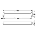 Furniture Handle H1395 Finish: Chrome plated polishedNickel plated brushed Hole centres: 192 mm Dimensions: 201 x 32 mm Note: Please order screws separately:022.35.225: 22mm Screws for use with all Häfele handles where panel thickness is 16 - 18mm022.35.3