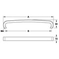 Furniture Handle H1330 Finish: Chrome plated polishedNickel plated brushed Hole centres: 160 mm192 mm Dimensions: 172 x 34 mm204 x 34 mm Note: Please order screws separately:022.35.225: 22mm Screws for use with all Häfele handles where panel thickness is