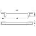 Furniture Handle H1930 Material: Zinc alloy Finish: Antique Brass ColouredOil Rubbed Bronze ColouredBlack Matt Hole centres: 160 mm Dimensions: 220 x 30 mm Note: Please order screws separately:022.35.225: 22mm Screws for use with all Häfele handles where