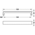 Furniture Handle H1920 Material: Zinc alloy Finish: Nickel Brushed, platedBlack Nickel, plated blackBlack Matt Hole centres: 160 mm Dimensions: 169 x 22 mm Note: Please order screws separately:022.35.225: 22mm Screws for use with all Häfele handles where