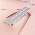 Furniture Handle H2195 Material: Zinc alloy Finish: Dark PewterNickel BrushedSlate Grey Hole centres: 64 mm Dimensions: 124 x 23 mm173 x 23 mm Note: Please order screws separately:022.35.225: 22mm Screws for use with all Häfele handles where panel thickne