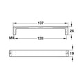 Furniture Handle Urban Finish: Chrome plated matt Hole centres: 128 mm Dimensions: 137 x 26 mm Note: Please order screws separately:022.35.225: 22mm Screws for use with all Häfele handles where panel thickness is 16 - 18mm022.35.387: 38mm Screws for use w