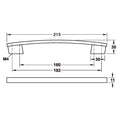 Furniture Handle H1345 Finish: Chrome plated polishedNickel plated brushedWhite mattBlack matt Hole centres: 160/192 mm Dimensions: 215 x 30 mm Note: Please order screws separately:022.35.225: 22mm Screws for use with all Häfele handles where panel thickn