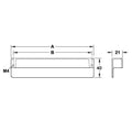 Furniture Handle H1360 Finish: Chrome plated polishedNickel plated brushed Hole centres: 32 mm96 mm160 mm Dimensions: 42 x 40 mm106 x 40 mm170 x 40 mm Note: Please order screws separately:022.35.225: 22mm Screws for use with all Häfele handles where panel