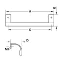 Aluminium Furniture Handle Material: Aluminium Finish: Chrome plated, polishedChrome plated, mattNickel plated, brushed Hole centres: 160 mm320 mm Dimensions (A x B x D): 180 x 48 x 49 mm340 x 48 x 49 mm Note: Please order screws separately:022.35.225: 22