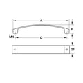 Furniture Handle Studio Finish: Chrome plated mattStainless steel coloured Hole centres (mm): 128 mm160 mm224 mm Dimensions (mm): 141 x 22 mm172 x 25 mm236 x 25 mm Note: Please order screws separately:022.35.225: 22mm Screws for use with all Häfele handle
