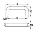 Furniture Handle Studio Finish: Matt brushed Hole centres: 96 mm128 mm Dimensions: 106 x 35 mm138 x 35 mm Note: Please order screws separately:022.35.225: 22mm Screws for use with all Häfele handles where panel thickness is 16 - 18mm022.35.387: 38mm Screw