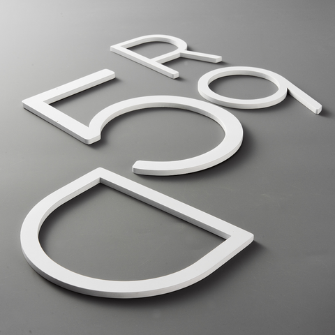 Smooth Solid Brass Floating Lettering | White 10cm - 20cm