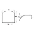 Furniture Handle Urban Finish: Chrome plated matt Hole centres: 32 mm Dimensions: 44 x 46 mm Note: Please order screws separately:022.35.225: 22mm Screws for use with all Häfele handles where panel thickness is 16 - 18mm022.35.387: 38mm Screws for use wit