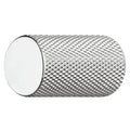 Studio Furniture Knob | 4 Finishes Material: Aluminium Finish: Chrome-plated, polishedNickel-plated, brushedBrass, brushedBlack, matt Dimensions: Ø 17 x 28 mm Note: Please order screws separately:022.35.225: 22mm Screws for use with all Häfele handles whe