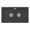 Häfele Quartz double bowl sink with tap hole