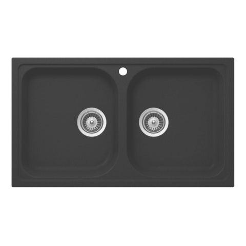Häfele Quartz double bowl sink with tap hole