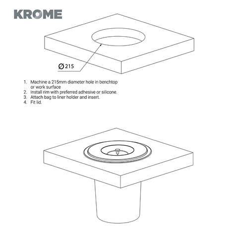 Krome Benchtop Lid — Satin