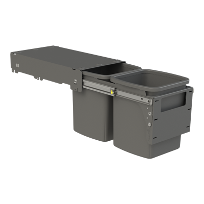 Hideaway Compact Soft Close Bin — Charcoal