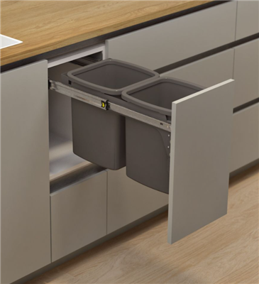 Hideaway Compact Soft Close Bin — Charcoal