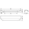 Studio Furniture Handle | 4 Finishes Material: Aluminium Finish: Silver coloured, anodisedStainless steel coloured, anodisedBrass coloured, brushedBlack, matt Hole Centres: 64 mm128 mm256 mm Dimensions: 100 x 44 mm200 x 44 mm350 x 44 mm Note: Please order