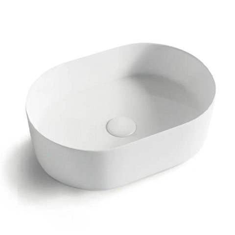 QUAY Matte White Ceramic Basin (Oval: 500x340x120)