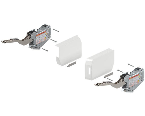 Blum AVENTOS Overhead Stay HK-S Lift Mechanism Set with BLUMOTION in White. Power Factor: 400 - 1000. Cabinet height to a maximum of 600mm *20K2C00.06*