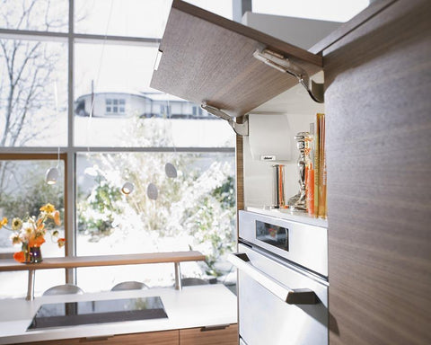Blum AVENTOS Overhead Stay HK-S Lift Mechanism Set with BLUMOTION in White. Power Factor: 400 - 1000. Cabinet height to a maximum of 600mm *20K2C00.06*