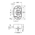 Push Button Lock Material: Plastic Finish/Colour: WhiteMatt nickel plated Note: For Push-Lock locks operated from one side the following are required:1 push button (e.g. 229.01.677)1 rosette (e.g. 229.03.626, 229.03.617, or 229.03.608)Image does not show