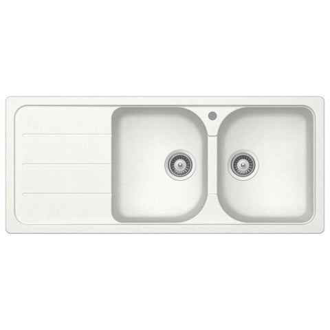 Häfele Quartz double bowl sink with drainer