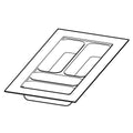 Hettich OrgaTray 440 white plastic cutlery insert for kitchen drawers, adjustable tray for organized utensil storage. OrgaTray 440 kitchen drawer organizer for cabinet widths 201–250 mm