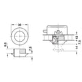 Rosette for 13 mm Panels Area of application: For push-lock espagnolette locks or rim locks Material: Plastic Finish/Colour: Matt nickel plated Panel thickness: 13 mm Installation: For press fitting Hafele