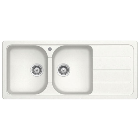 Häfele Quartz double bowl sink with drainer