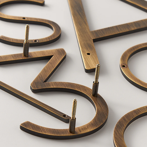 Oversized Smooth Solid Brass Floating Numbers | Bronze 25cm - 40cm