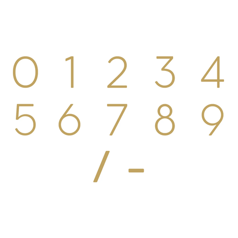 Oversized Smooth Solid Brass Floating Numbers | Gold 25cm - 40cm