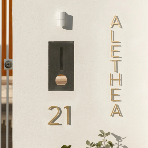 Oversized Smooth Solid Brass Floating Numbers | Gold 25cm - 40cm