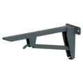 Folding Bracket - Hebgo - 150 kg Load Bearing Capacity Material: Steel Version: With locking mechanism Finish: Grey Primed Capacity: 75 kg per piece (150 kg per pair) Function: To raise bracket lift support arm and allow to engage automaticallyTo fold dow