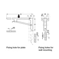 Folding Bracket - Hebgo Material: Steel Version: With locking mechanism Finish: Grey primed Capacity: 250 kg per piece (500 kg per pair) Function: To raise bracket lift support arm and allow to engage automaticallyTo fold down lift the support arm and rel