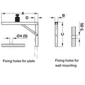 Adjustable Folding Bracket Material: Steel Version: With locking mechanism Finish: White coated Capacity: 75 kg per piece (150 kg per pair) Function: To raise bracket lift support arm and allow to engage automaticallyTo fold down lift the support arm and