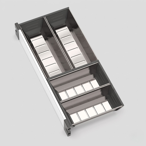 Stainless Steel Cutlery Organiser – Secure Single-End Lock | 2T–10T