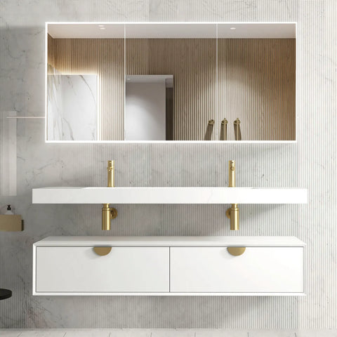Tiara Wall Hung Vanity and Basin 1500mm White