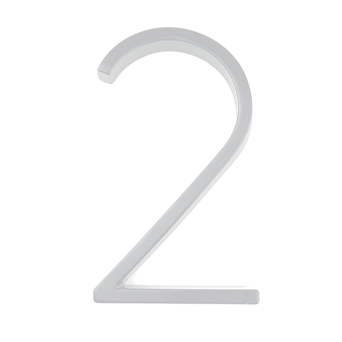 Zinc Alloy Floating House Number | White 12cm