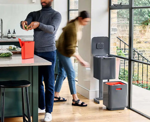 Totem Compact 40L Grey Waste & Recycling Bin Starter Set