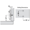 Cruciform Mounting Plate (SM) Version: Mounting via domi quick fixing system (SM) Material: Steel Finish: Nickel-plated Adjusting facility: Depth and height adjustment via eccentric cam Distance D: 3 mm Packing: 1 piece Note: Screw fixing with HOSPA screw